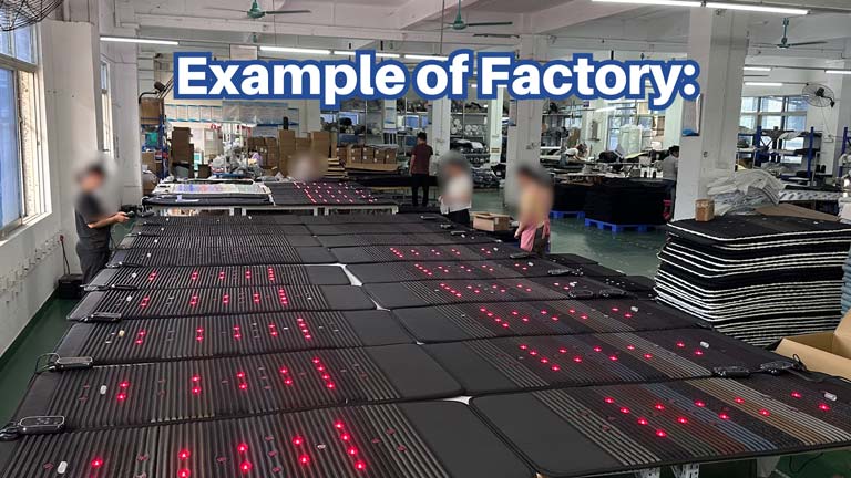 Example of factory making multi therapy/ inferred PEMF therapy mats