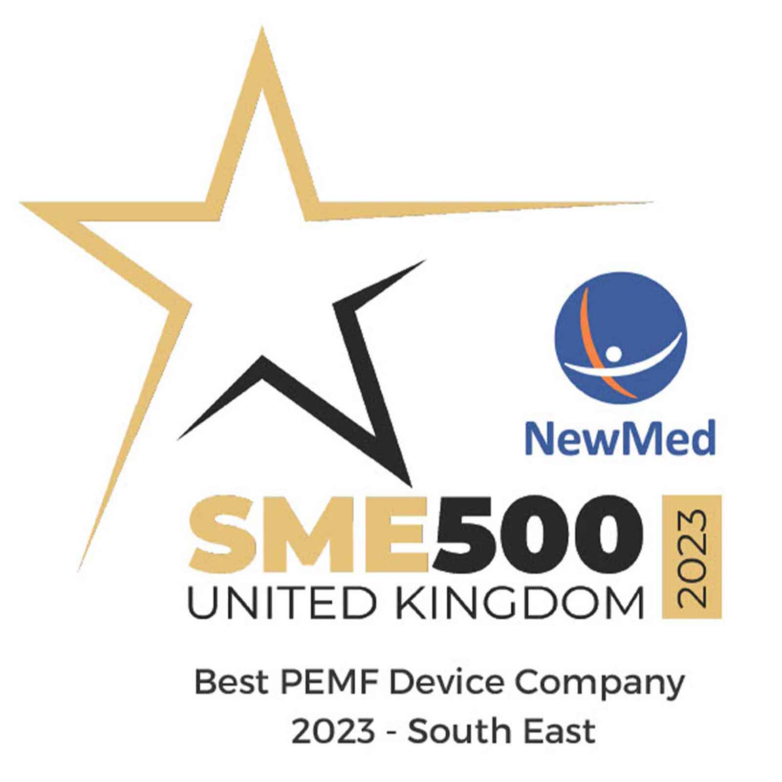 ‘Best PEMF Device Company 2023’ by SME500 UK awards, award logo